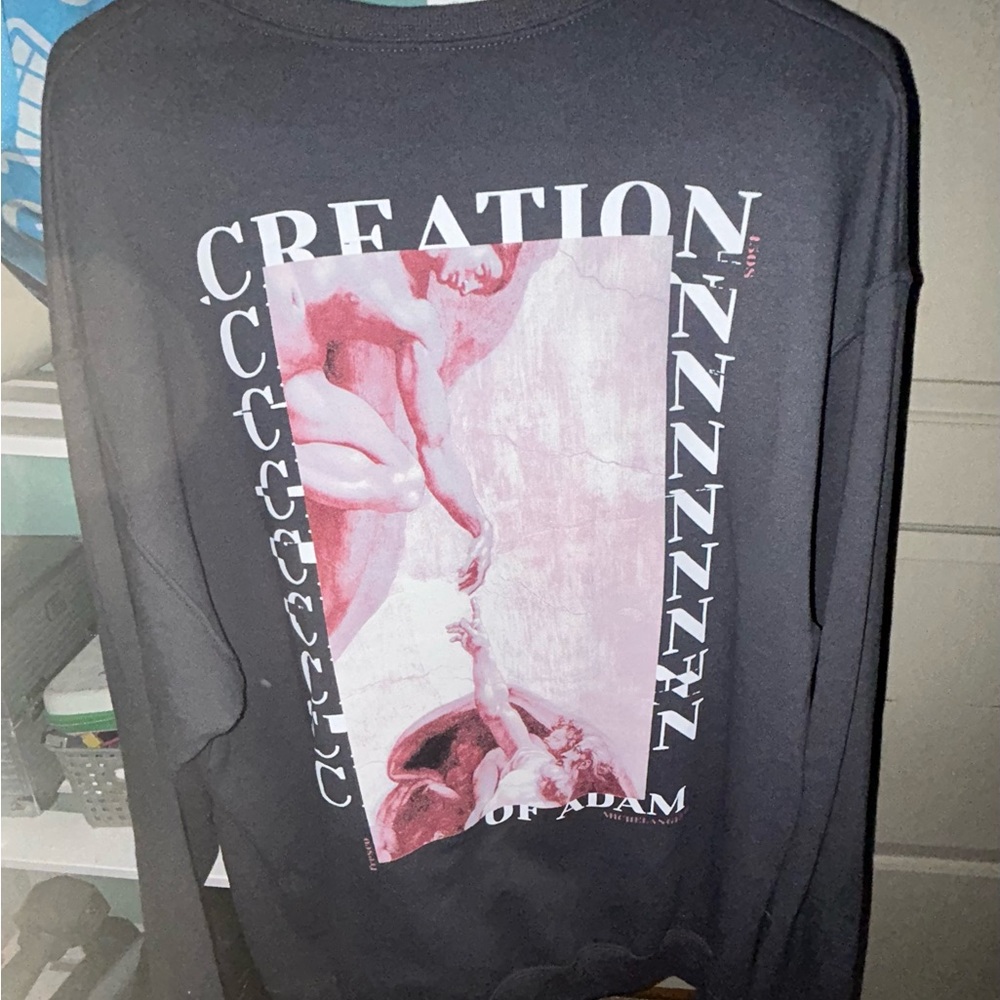 Graphic Sweatshirt with Pink and Black Design